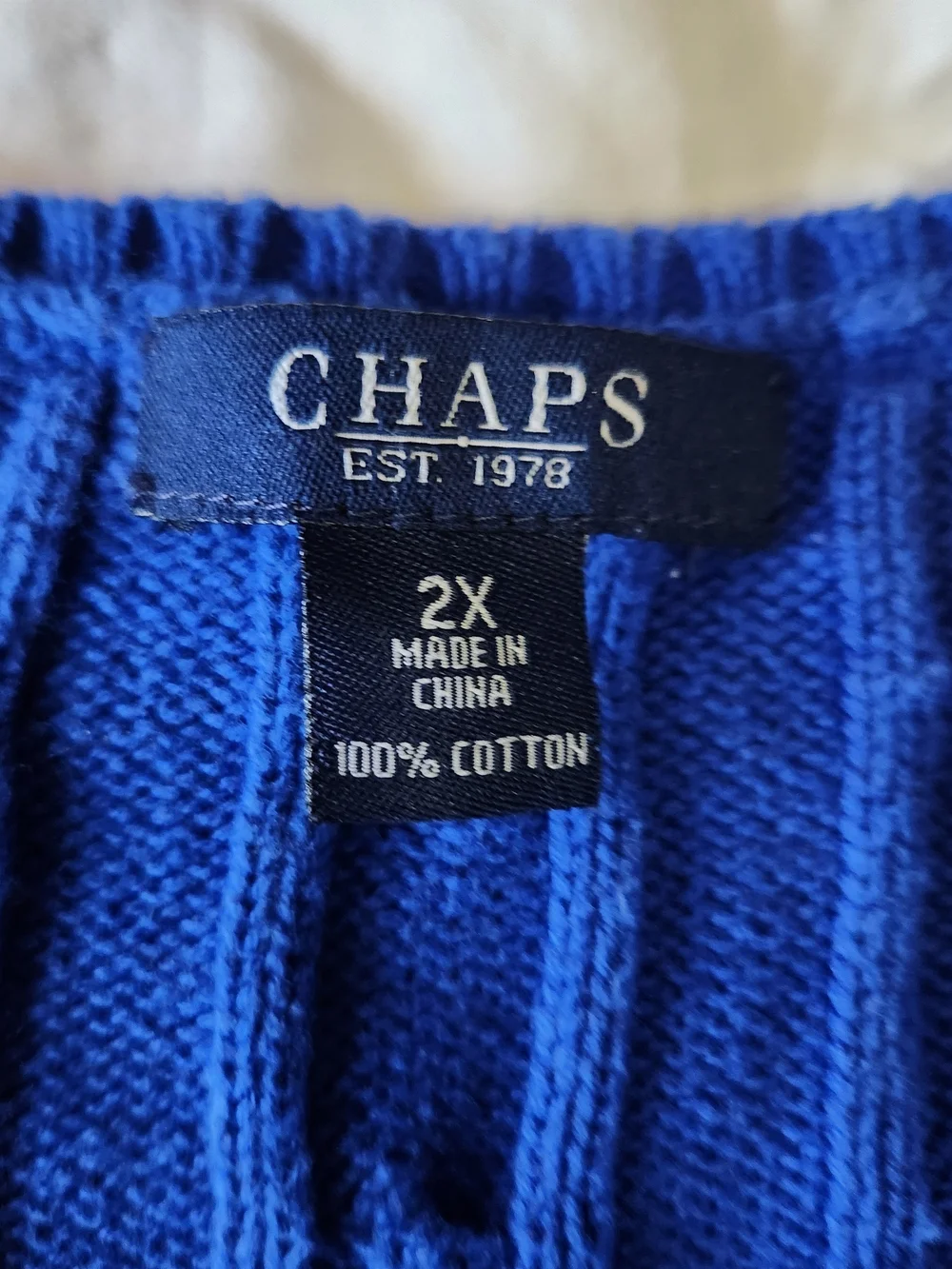 Chaps Women V-Neck Cable Knit Sweater - Blue
